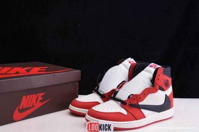 Official Maikesneakers OG AIR JORDAN 100(RED) RETRO 1 SCOTT - CD4487 HIGH X TRAVIS 0708